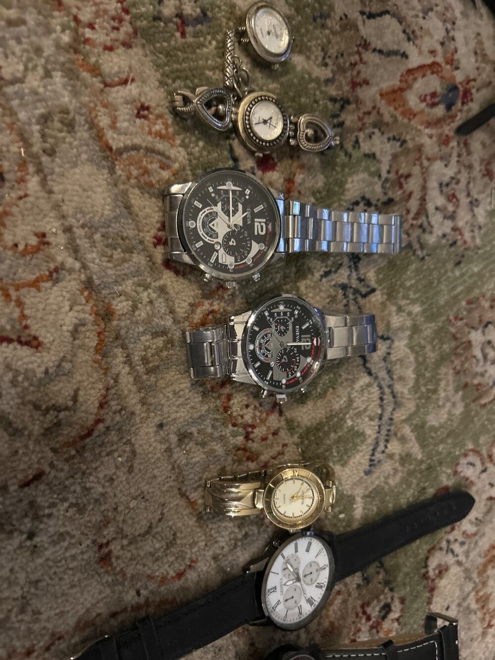 Lot of 7 Geneva Fashion Watches - Men's & Women's Styles - For Parts, Repair, Cr